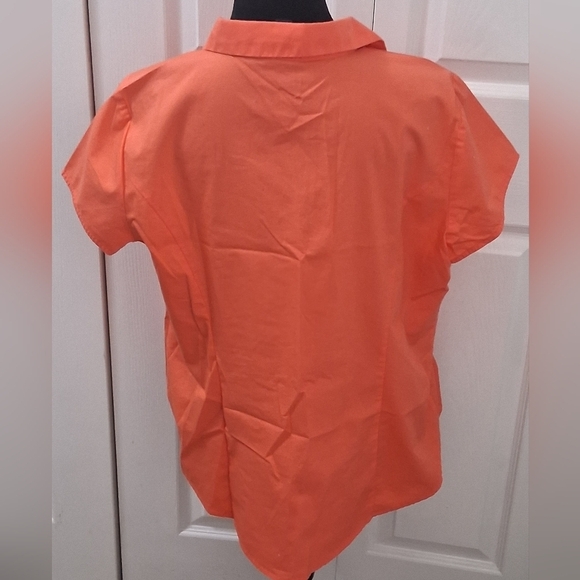 Worthington Short Sleeve Orange Blouse Size XL - Picture 4 of 12
